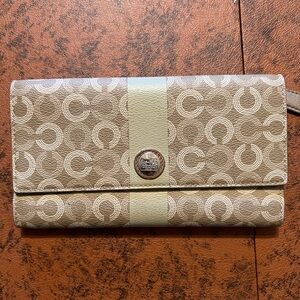 Coach Leather Gold Clutch Wallet